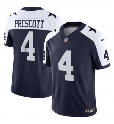 Men Dallas Cowboys 4 Dak Prescott Navy 2023 F U S E Thanksgiving Limited Stitched Football Jersey