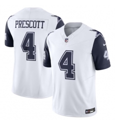 Men Dallas Cowboys 4 Dak Prescott White 2023 F U S E  Vapor Limited Stitched Football Jersey
