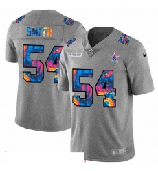 Men Dallas Cowboys 54 Jaylon Smith Men Nike Multi Color 2020 NFL Crucial Catch NFL Jersey Greyheather