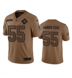 Men Dallas Cowboys 55 Leighton Vander Esch 2023 Brown Salute To Service Limited Stitched Football Jersey