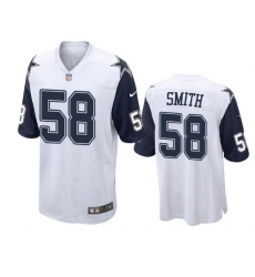 Men Dallas Cowboys 58 Mazi Smith White Thanksgiving Stitched Football Jersey