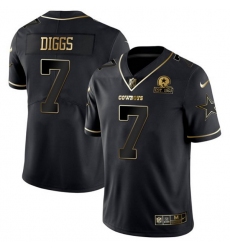 Men Dallas Cowboys 7 Trevon Diggs Black Golden Edition Limited Stitched Jersey