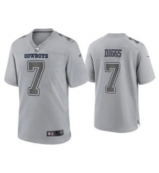 Men Dallas Cowboys 7 Trevon Diggs Grey Atmosphere Fashion Stitched Game Jersey