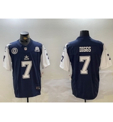 Men Dallas Cowboys 7 Trevon Diggs Navy 2023 F U S E With 1960 Patch Vapor Limited Stitched Football Jersey