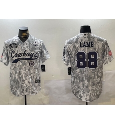 Men Dallas Cowboys 88 CeeDee Lamb 2024 Arctic Camo Salute To Service Stitched Baseball Jersey 2