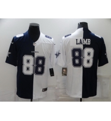 Men Dallas Cowboys 88 CeeDee Lamb Navy White Split Vapor Untouchable Limited Stitched Jersey