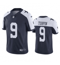 Men Dallas Cowboys 9 KaVontae Turpin Navy White Thanksgiving Vapor Limited Stitched Football Jersey