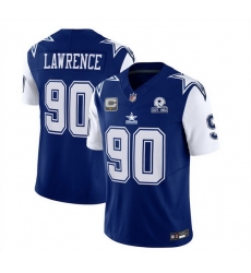 Men Dallas Cowboys 90 DeMarcus Lawrence Navy 2023 F U S E  With 1960 Patch Vapor Limited Stitched Football Jersey