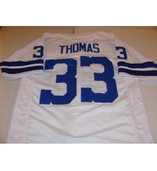 Men Dallas Cowboys Duane Thomas #33 White Throwback Stitched Jersey