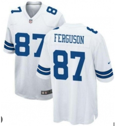 Men Dallas Cowboys Jake Ferguson White Stitched #87 NFL Stitched Jersey