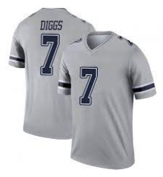 Men Dallas Cowboys Trevon Diggs #7 Jersey Gray Inverted Legend