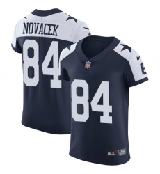 Men Nike Cowboys #84 Jay Novacek Navy Blue Thanksgiving Stitched NFL Vapor Untouchable Throwback Elite Jersey