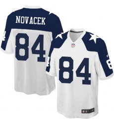 Men Nike Cowboys #84 Jay Novacek White Throwback Alternate NFL Game Jersey