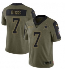 Men Olive Dallas Cowboys #7 Trevon Diggs 2021 Salute To Service Limited Stitched Jersey