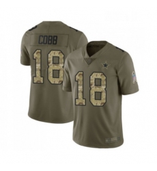 Mens Dallas Cowboys 18 Randall Cobb Limited Olive Camo 2017 Salute to Service Football Jersey