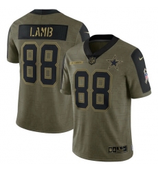 Men's Dallas Cowboys CeeDee Lamb Nike Olive 2021 Salute To Service Limited Player Jersey