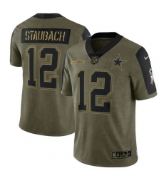 Men's Dallas Cowboys Roger Staubach Nike Olive 2021 Salute To Service Retired Player Limited Jersey