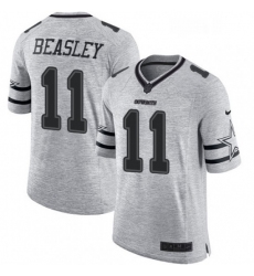 Mens Nike Dallas Cowboys 11 Cole Beasley Limited Gray Gridiron II NFL Jersey