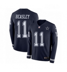 Mens Nike Dallas Cowboys 11 Cole Beasley Limited Navy Blue Therma Long Sleeve NFL Jersey
