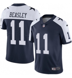 Mens Nike Dallas Cowboys 11 Cole Beasley Navy Blue Throwback Alternate Vapor Untouchable Limited Player NFL Jersey