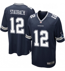 Mens Nike Dallas Cowboys 12 Roger Staubach Game Navy Blue Team Color NFL Jersey