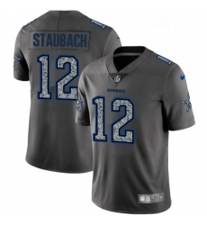 Mens Nike Dallas Cowboys 12 Roger Staubach Gray Static Vapor Untouchable Limited NFL Jersey