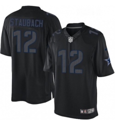 Mens Nike Dallas Cowboys 12 Roger Staubach Limited Black Impact NFL Jersey