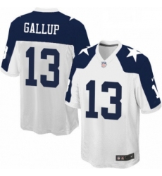 Mens Nike Dallas Cowboys 13 Michael Gallup Game White Throwback Alternate NFL Jersey