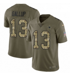 Mens Nike Dallas Cowboys 13 Michael Gallup Limited OliveCamo 2017 Salute to Service NFL Jersey