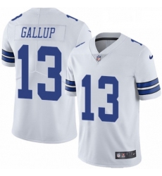 Mens Nike Dallas Cowboys 13 Michael Gallup White Vapor Untouchable Limited Player NFL Jersey