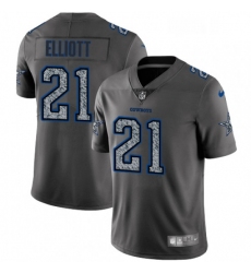 Mens Nike Dallas Cowboys 21 Ezekiel Elliott Gray Static Vapor Untouchable Limited NFL Jersey