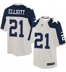 Mens Nike Dallas Cowboys 21 Ezekiel Elliott Limited White Throwback Alternate NFL Jersey