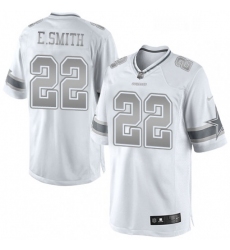 Mens Nike Dallas Cowboys 22 Emmitt Smith Limited White Platinum NFL Jersey