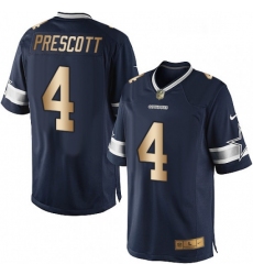 Mens Nike Dallas Cowboys 4 Dak Prescott Limited NavyGold Team Color NFL Jersey