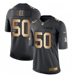 Mens Nike Dallas Cowboys 50 Sean Lee Limited BlackGold Salute to Service NFL Jersey