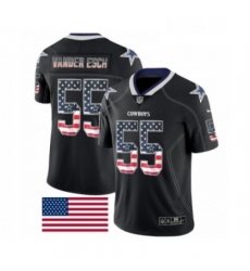 Mens Nike Dallas Cowboys 55 Leighton Vander Esch Limited Black Rush USA Flag NFL Jersey