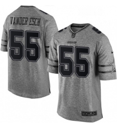 Mens Nike Dallas Cowboys 55 Leighton Vander Esch Limited Gray Gridiron NFL Jersey