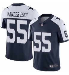 Mens Nike Dallas Cowboys 55 Leighton Vander Esch Navy Blue Throwback Alternate Vapor Untouchable Limited Player NFL Jersey