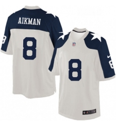 Mens Nike Dallas Cowboys 8 Troy Aikman Limited White Throwback Alternate NFL Jersey