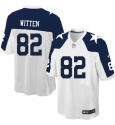 Mens Nike Dallas Cowboys 82 Jason Witten Game White Throwback Alternate NFL Jersey