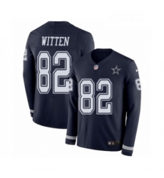Mens Nike Dallas Cowboys 82 Jason Witten Limited Navy Blue Therma Long Sleeve NFL Jersey