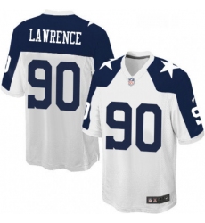 Mens Nike Dallas Cowboys 90 Demarcus Lawrence Game White Throwback Alternate NFL Jersey