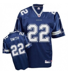 Mens Reebok Dallas Cowboys 22 Emmitt Smith Authentic Navy Blue Team Color Throwback NFL Jersey