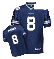 Mens Reebok Dallas Cowboys 8 Troy Aikman Authentic Navy Blue Team Color Throwback NFL Jersey
