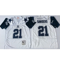 Mitchell Ness cowboys #21 Deion Sanders Throwback Stitched NFL Jersey