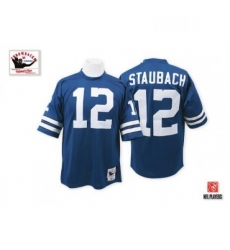 Mitchell and Ness Dallas Cowboys 12 Roger Staubach Authentic Navy Blue Throwback NFL Jersey