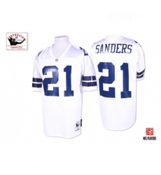 Mitchell and Ness Dallas Cowboys 21 Deion Sanders Authentic White 1995 Throwback NFL Jersey