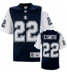 Mitchell and Ness Dallas Cowboys 22 Emmitt Smith Authentic Navy BlueWhite Throwback NFL Jersey