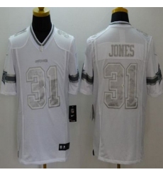 New Dallas Cowboys #31 Byron Jones White Men's Stitched NFL Limited Platinum Jersey