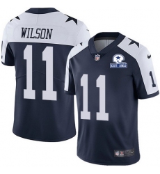 Nike Cowboys 11 Cedrick Wilson Navy Blue Thanksgiving Men Stitched With Established In 1960 Patch NFL Vapor Untouchable Limited Throwback Jersey